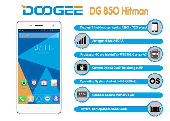 Gambar Doogee DG 850 Hitman Doogee DG 850 Hitman